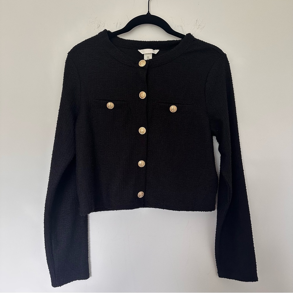 H&M Black Cardigan with Gold Buttons - Picture 2 of 9